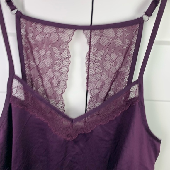 Cacique Size 14 16 1X Satin Silky Sleep Camisole Lace Trim Purple - Picture 3 of 6